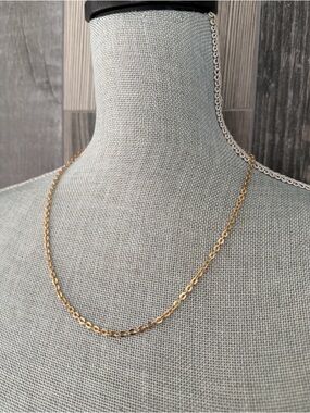 Solid 14k Gold Cable Link Chain Necklace
